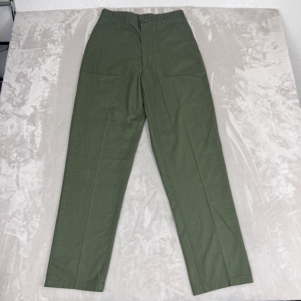 Vintage US Army Pants Size 32x33 Green OG-507 Utility Durable Press Trousers 80s
